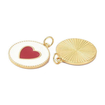 Brass Enamel Pendants KK-C223-19G-02-1