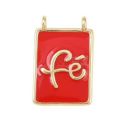 Brass Enamel Pendants KK-L251-01G-1