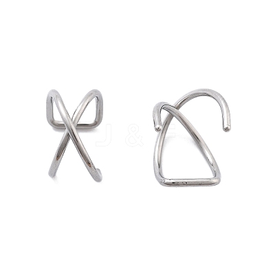 304 Stainless Steel Cross Clip on Nose Rings AJEW-A062-03P-1