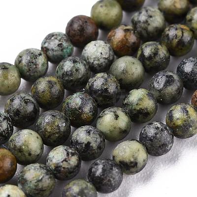 Natural African Turquoise(Jasper) Beads Strands G-N0188-02-3mm-1