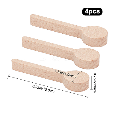 4Pcs Beechwood Spoon Mold DIY-GF0005-09-1
