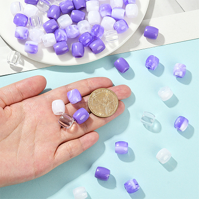 120Pcs 4 Styles ABS Plastic Imitation Pearl European Beads FIND-SC0019-27A-1