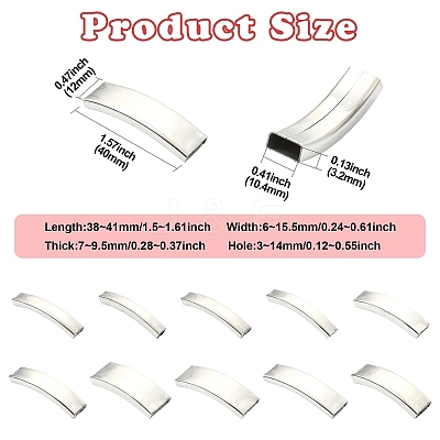 10 Pcs 10 Styles 202 Stainless Steel Slide Charms STAS-CJ0003-31-1
