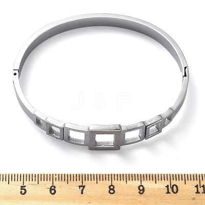 304 Stainless Steel Hinged Bangles for Women BJEW-A011-17P-1