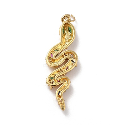 Rack Plating Brass Micro Pave Cubic Zirconia Pendants X-KK-A160-12G-1