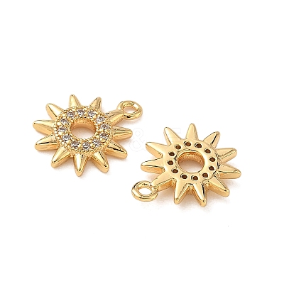 Brass Micro Pave Clear Cubic Zirconia Charms KK-B160-24G-1