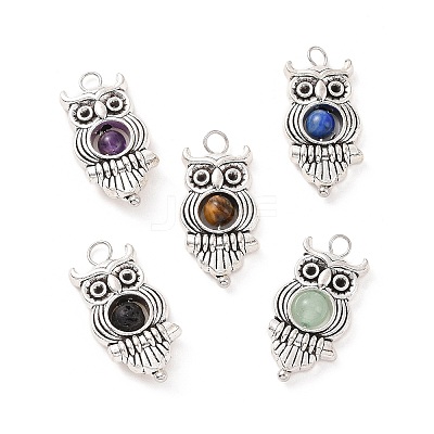 Natural Mixed Stone Pendants PALLOY-JF01714-01-1