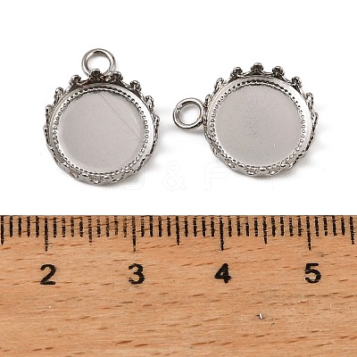 304 Stainless Steel Pendant Cabochon Settings STAS-NH0003-03P-03-1