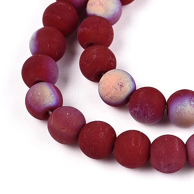 Frosted Opaque Glass Beads Strands LS-GLAA-T032-P6mm-MBB05-1