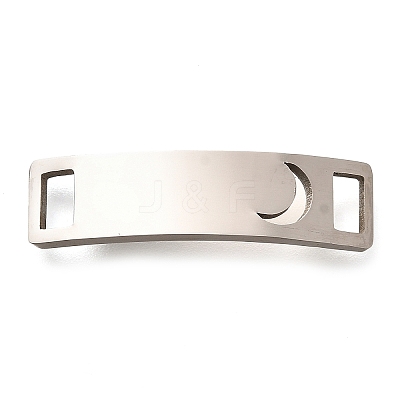 201 Stainless Steel Laser Cut Curved Connector Charms STAS-Z119-32P-03-1
