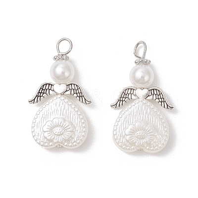 10Pcs ABS Plastic Imitation Pearl Pendants PALLOY-JF04134-S-1