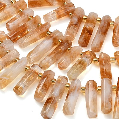 Heated Natural Citrine Beads Strands G-F829-A15-01-1