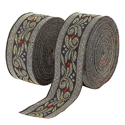 Ethnic Style Embroidery Polyester Ribbons OCOR-WH0070-10B-04-1