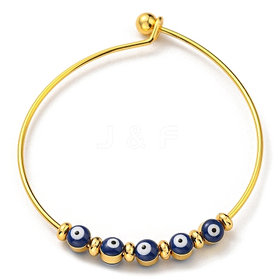 Evil Eye Enamel Beaded Bangles BJEW-G675-04G-01-1