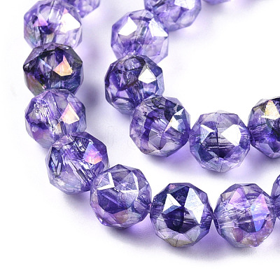 Transparent Electroplate Glass Beads Strands EGLA-N006-077D-1