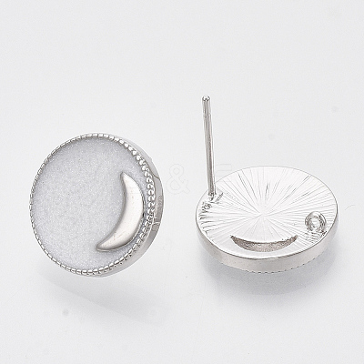 Brass Stud Earring Findings KK-N216-37P-03-NF-1