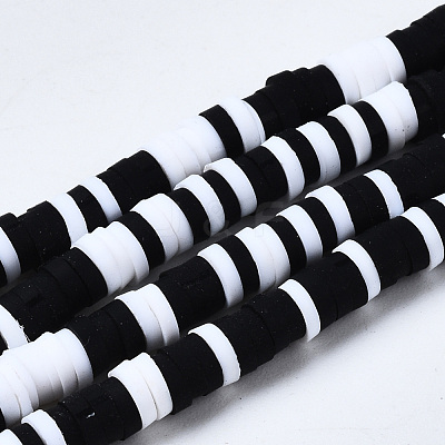 Handmade Polymer Clay Beads Strands CLAY-R089-4mm-086-1