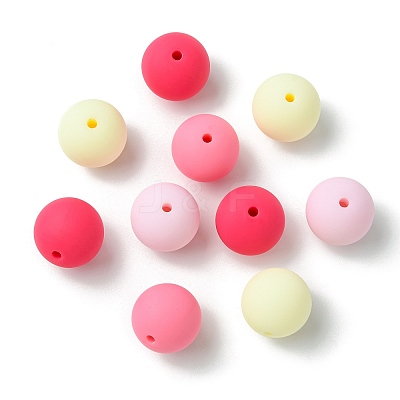 Rubberized Style Opaque Acrylic Beads MACR-CJC0009-02E-1