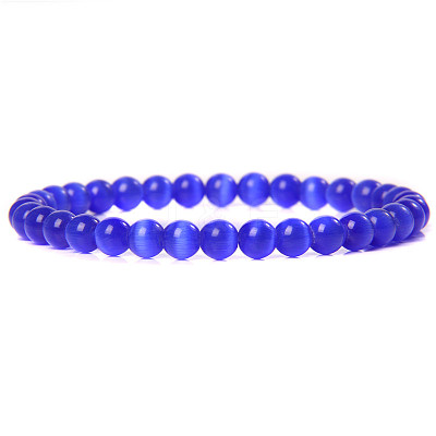Synthetic Cat Eye Round Beaded Stretch Bracelet SF8562-31-1-1