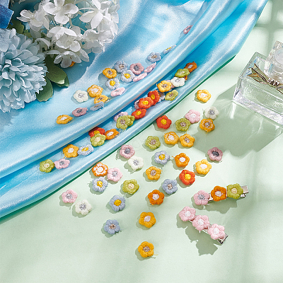 120Pcs 12 Colors Polyester Ornament Accessories DIY-MA0005-17-1