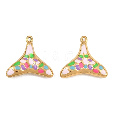 304 Stainless Steel Enamel Pendants SA-CBA4809-06G-1