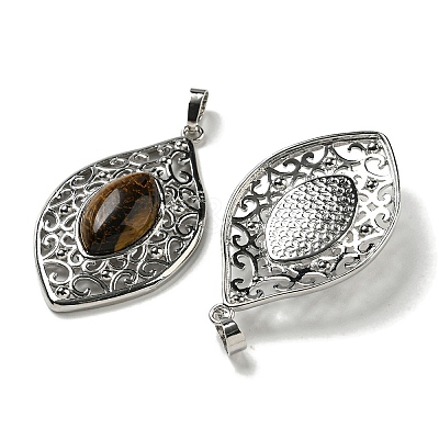 Natural Tiger Eye Pendants G-Q158-02D-1