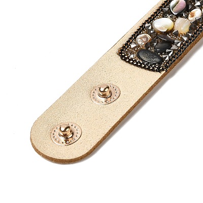 Faux Suede Snap Cord Bracelet BJEW-F428-09-1