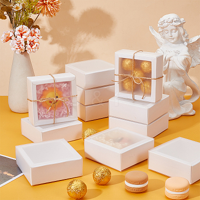 Cardboard Drawer Gift Storage Boxes with Clear Cover CON-WH0092-72A-01-1