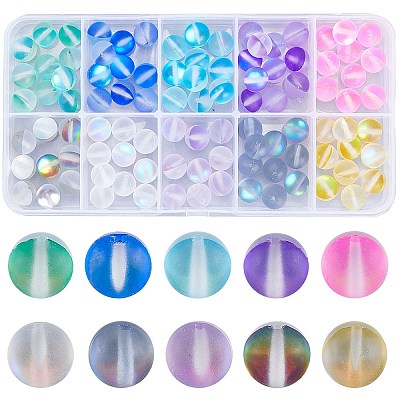 100Pcs 10 Colors Glass Beads G-SP0001-02-1