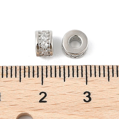 Brass Micro Pave Cubic Zirconia Beads KK-R219-24P-1