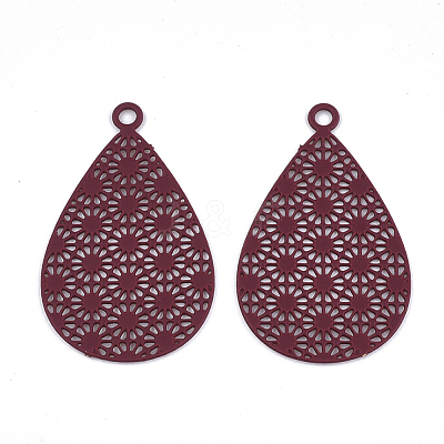 430 Stainless Steel Filigree Pendants STAS-S108-25B-03-1