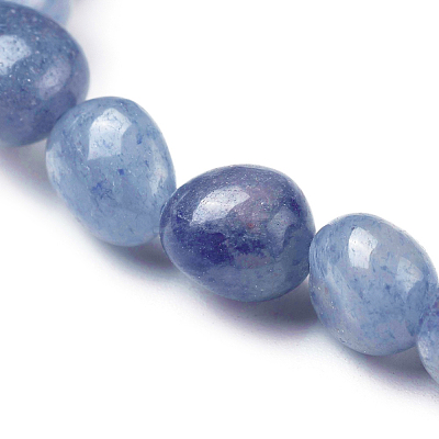 Dyed & Heated Natural Blue Aventurine Bead Stretch Bracelets BJEW-K213-02-1