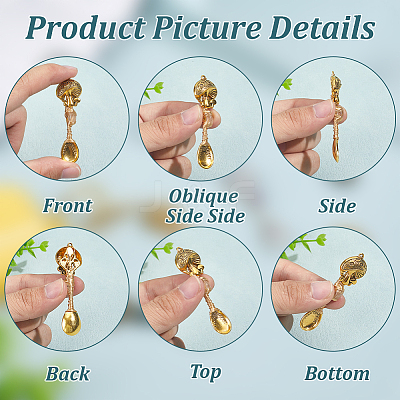 6Pcs 3 Colors Alloy & Natural Gemstone Pendants PALLOY-HY00092-1
