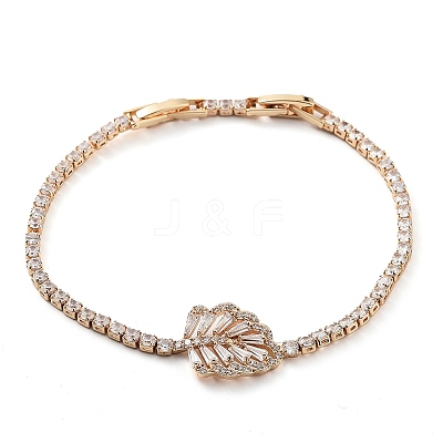 Golden Brass Link Bracelet BJEW-C055-05C-G-1