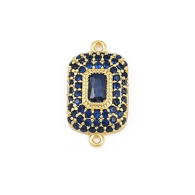 Brass Micro Pave Cubic Zirconia Connector Charms CU-CBAAB9C-01G-04-1