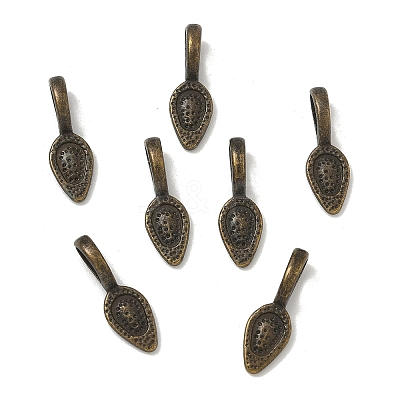 Tibetan Style Alloy Glue-on Flat Pad Bails X-TIBEP-Q064-183AB-NR-1