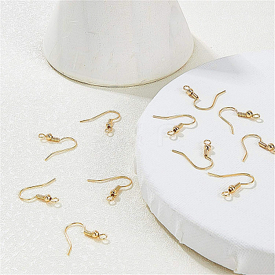 Brass Earring Hooks KK-BC0005-08G-1