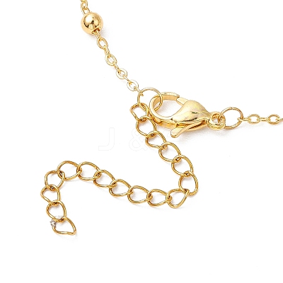 Flower Glass Beads Necklace NJEW-JN04937-1