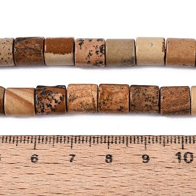 Natural Picture Jasper Beads Strands G-Q606-01A-01-1