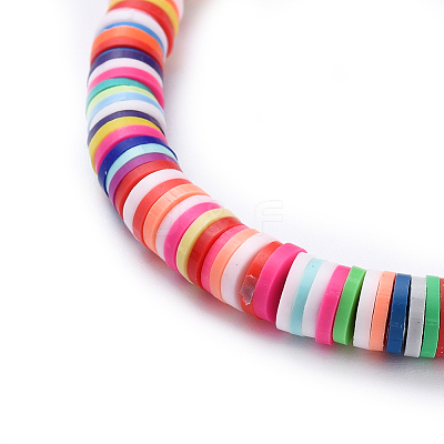 Handmade Polymer Clay Heishi Beaded Necklaces NJEW-JN02449-1