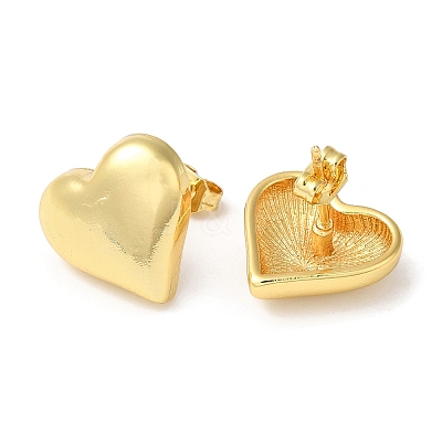 Rack Plating Brass Heart Stud Earrings EJEW-Q766-02G-1