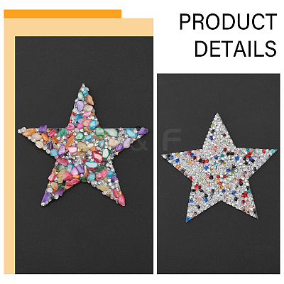 12Pcs 2 Style Star Shape Hotfix Rhinestone DIY-CA0005-96-1