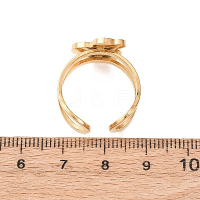 304 Stainless Steel with Enamel Cuff Rings for Women RJEW-Z116-01G-01-1
