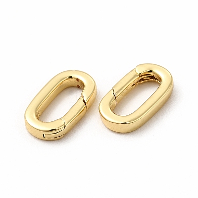Rack Plating Brass Spring Gate Rings KK-H436-13A-G-1