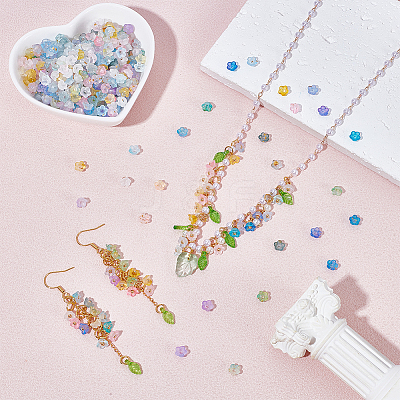 1000Pcs 10 Colors Frosted Transparent Acrylic Beads OACR-UN0001-18-1