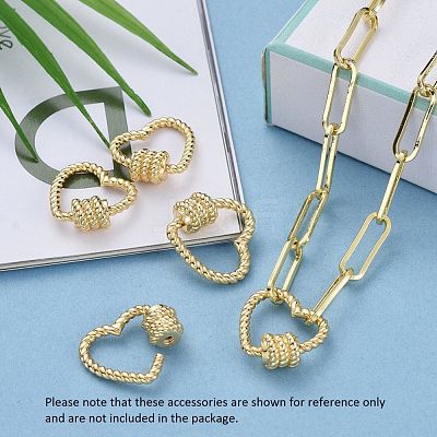 Brass Screw Carabiner Lock Charms ZIRC-E164-13G-1