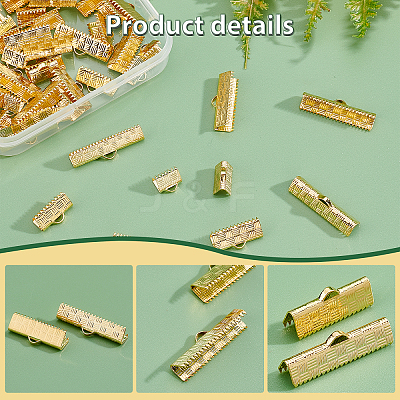 Brass Ribbon Ends KK-PH0003-96-1