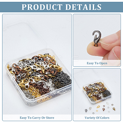 180Pcs 6 Colors Zinc Alloy Lobster Claw Clasps FIND-ME0001-81-1