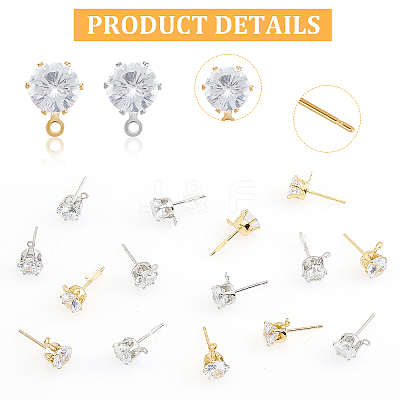 Brass Stud Earring Findings & Plastic Ear Nuts KK-FH0003-76-1