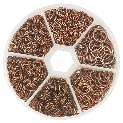 Red Copper Iron Plated Jump Rings with Container Nickel Free for Jewelry Making IFIN-PH0001-06R-NF-1